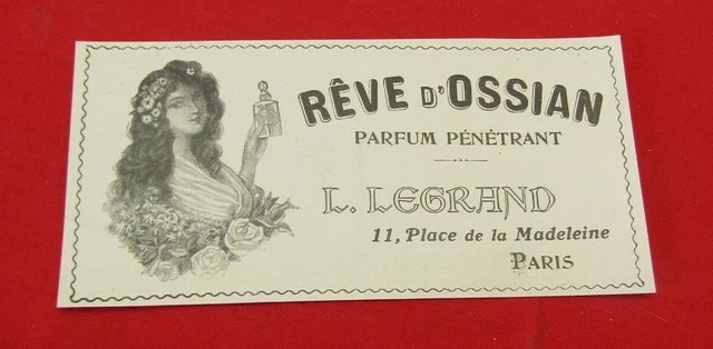Advertising Pub Publicite Ancienne Advert 19.2 Reve D'ossian Parfum L.legrand