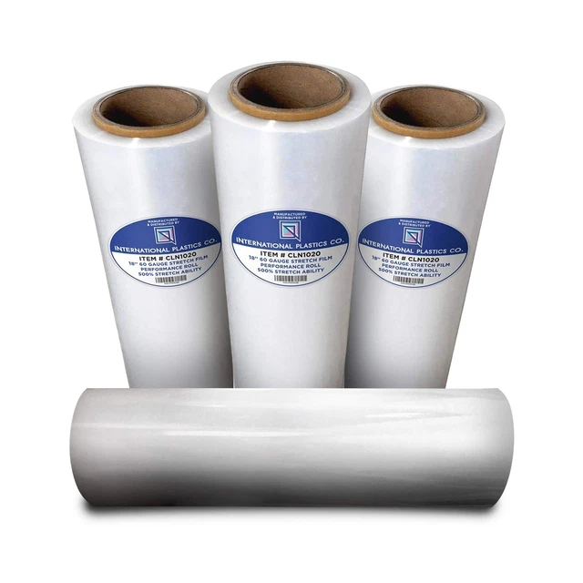 18" Stretch Film/Wrap 1200ft 500% Stretch Clear Cling Durable Adhering Packin...