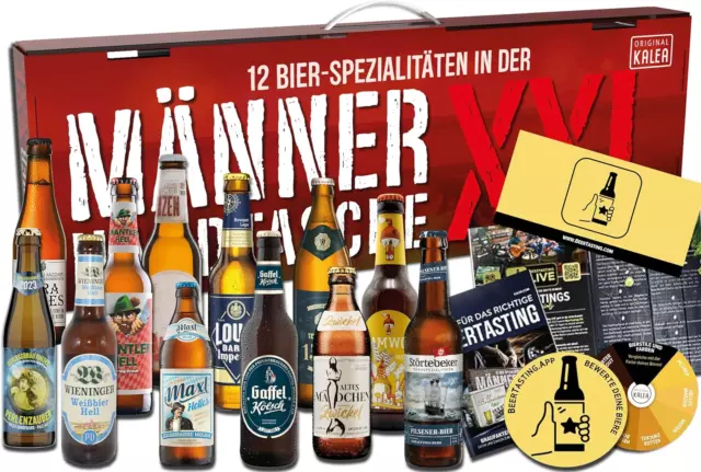 KALEA Männerhandtasche XXL L Bierset Mit 12 X 0,33L Bierspezialitäten L Bier Tas