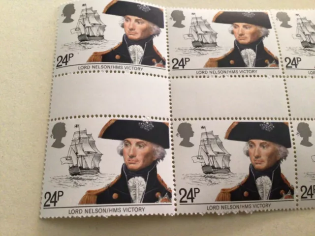 Great Britain Lord Nelson  gutter block mint never hinged stamps A9625 2