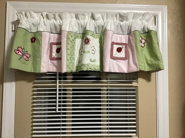 Kids Line Lady Bugs Dragonflies Flowers Minky Valance Baby Nursery (Set of 2)