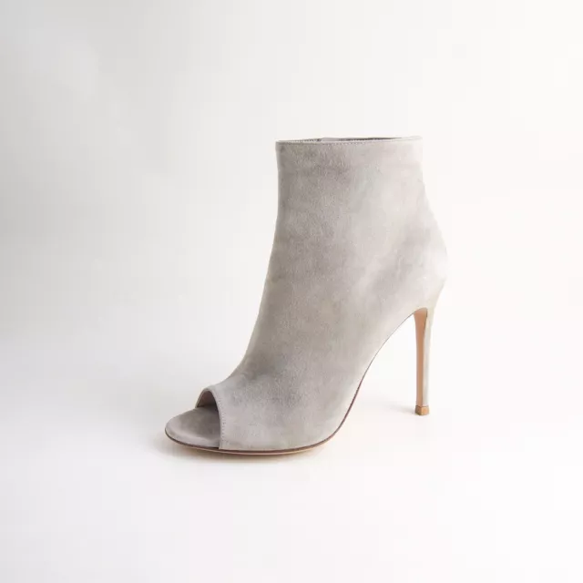 GIANVITO ROSSI Ouvert Orteil Bottines Gris Daim Talon Femmes Taille US 6.5 36.5