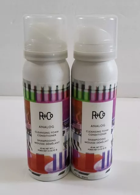 Lot Of 2- R+Co Analog Cleansing Foam Conditioner 1.5oz/45ml