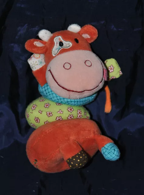 Peluche Doudou Vicky La Vache Vibrant Vibreur LILLIPUTIENS Grelot 18 Cm TTBE