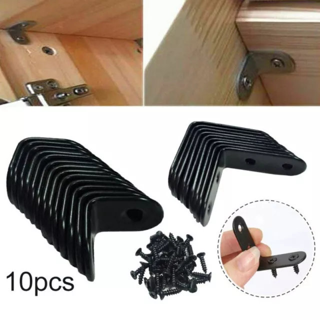 Support L Shaped Brackets Additives 10pcs With Screws Black