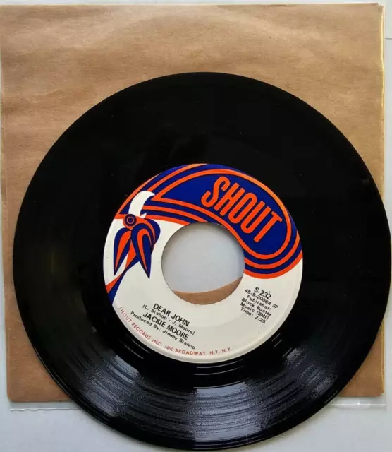 Jackie Moore – Dear John / Here I Am 1968 single 7" vinyl record soul funk