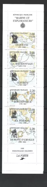 France Bande Carnet  marins et explorateurs  1988 YT  BC 2523  - neuf **