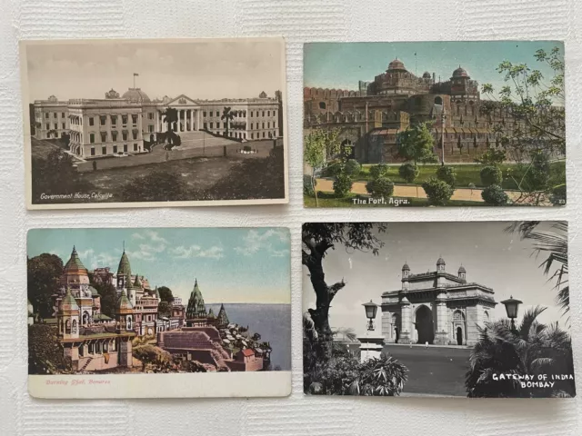 India Sites/Scenes inc Calcutta, Agra & Bombay, Job Lot of Four Old Postcards