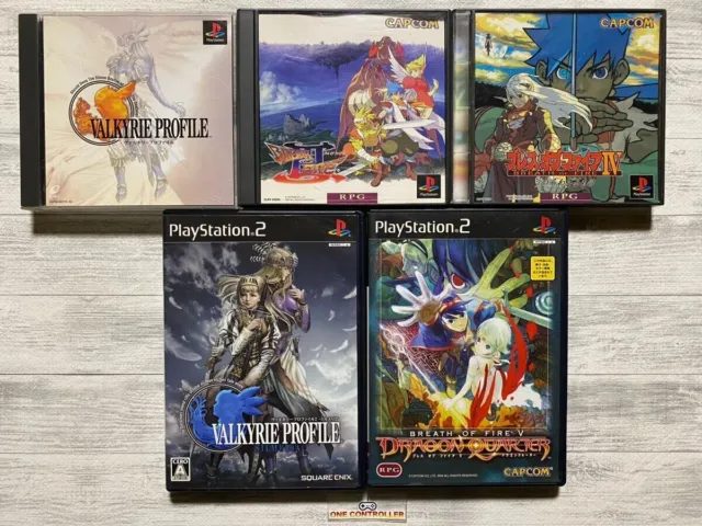 SONY PS 1 2 Valkyrie Profile 1 2 & Breath of Fire 3 4 5 III IV V set from Japan