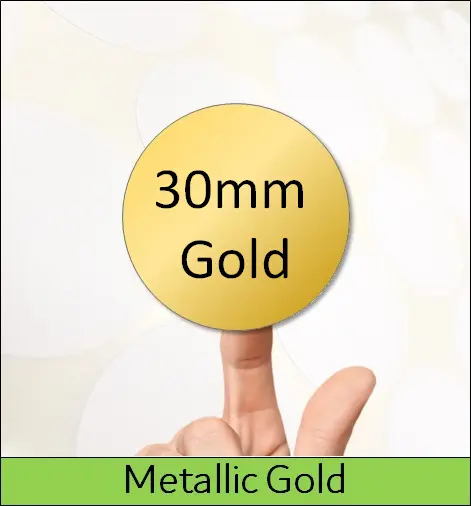 A4 Laser Metallic Gold farbige Blätter | 30 mm Runde Klebekreisetiketten