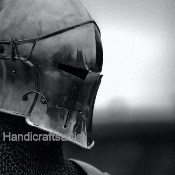 Medieval Visored Barbuta Helmet Ancient Barbuta LARP Helmet 18 Guage Steel Gift