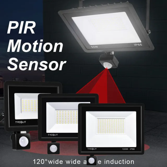 10W-400W Outdoor LED Floodlight PIR Motion Sensor Garden Flood Security Light 2