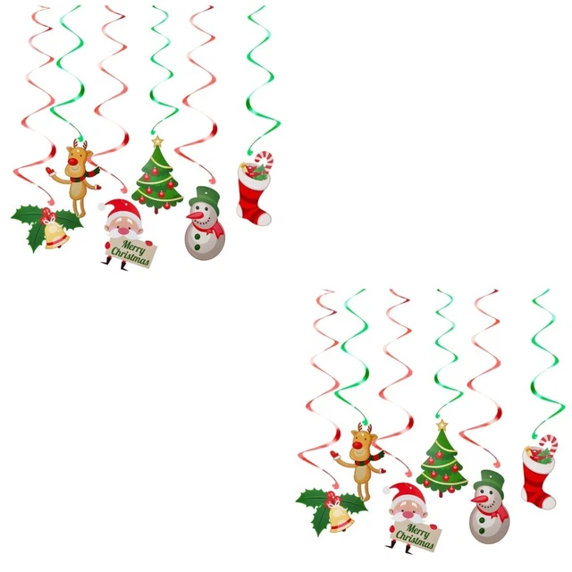 48 piezas Streamer de techo de Navidad Invierno País de las Maravillas Remolino Colgante