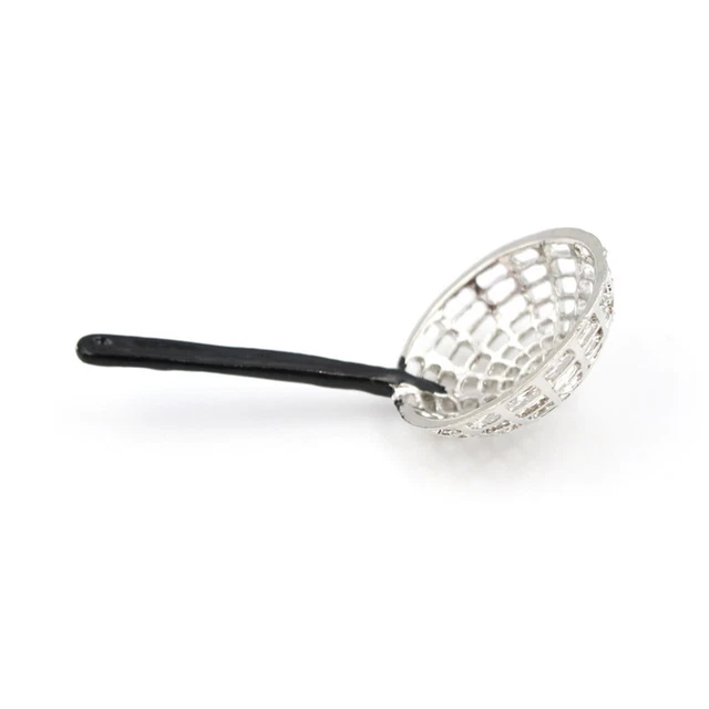 Dollhouse Miniature 1:12 Kitchen Decor Toy Kitchen Metal Colander Length 5 Y4  q