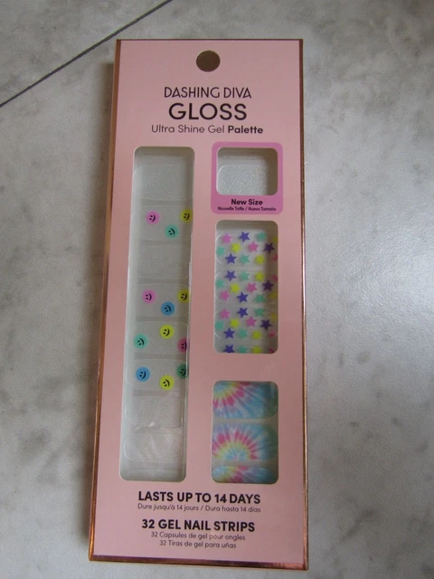 NUEVO EN CAJA Dashing Diva Brillo Ultra Shine Gel Paleta Espiral Verano 32 Gel Tiras para Uñas