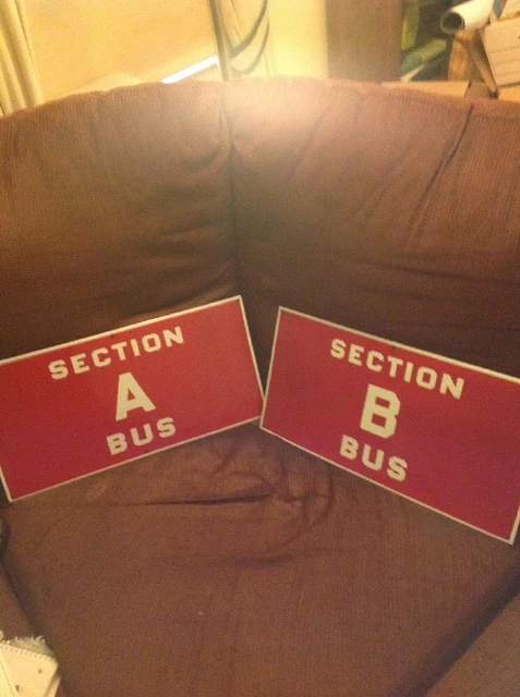 2 Porcelain Bus Signs Minor League Baseball Stadium