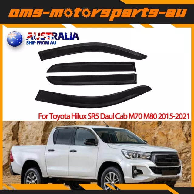 Fit For TOYOTA HILUX SR5 2015-20 Dual Cab Weather Shield Window Visors Deflector