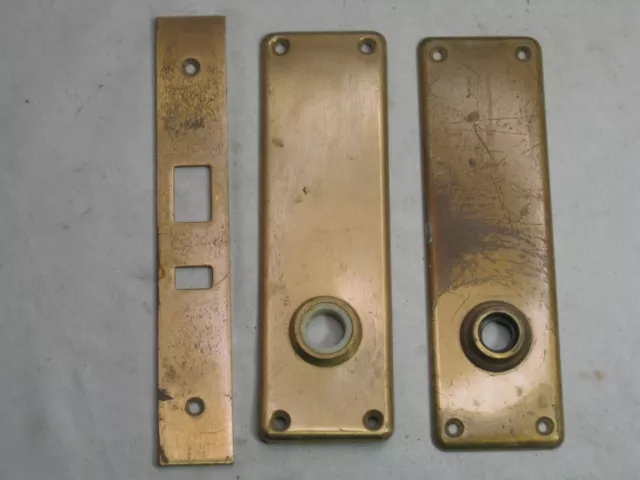 vintage antique plates door hardware plate pair  back plate jamb guard * PLEASE 3