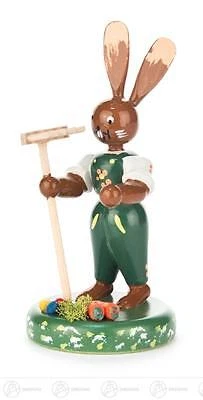 Ostern & Frühjahr Hase Gärtner  H=ca 10,5 cm NEU Erzgebirge Osterhase Osterdeko