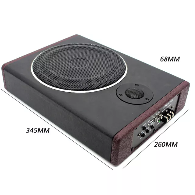 Subwoofer attivo 8 pollici acciaio inox ultrasottile auto sottoseggio veicolo car audio 600W DE