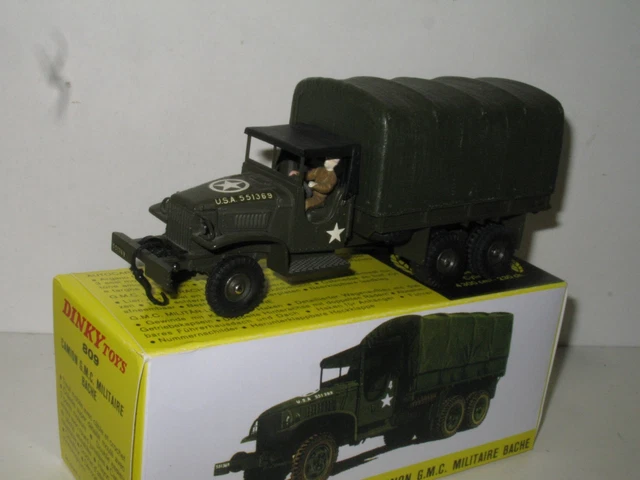 Dinky Toys GMC Militaire USA Avec Bâché Et Conducteur - Miniature 1:43 Métal - Occasion
