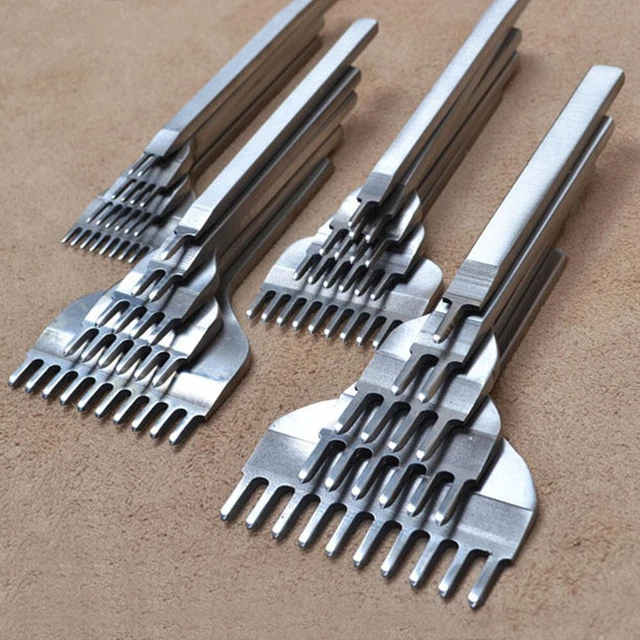 4 Prong Leder Werkzeug Flach Meißel Locher Stanzen Stitching Handwerk Punch Tool