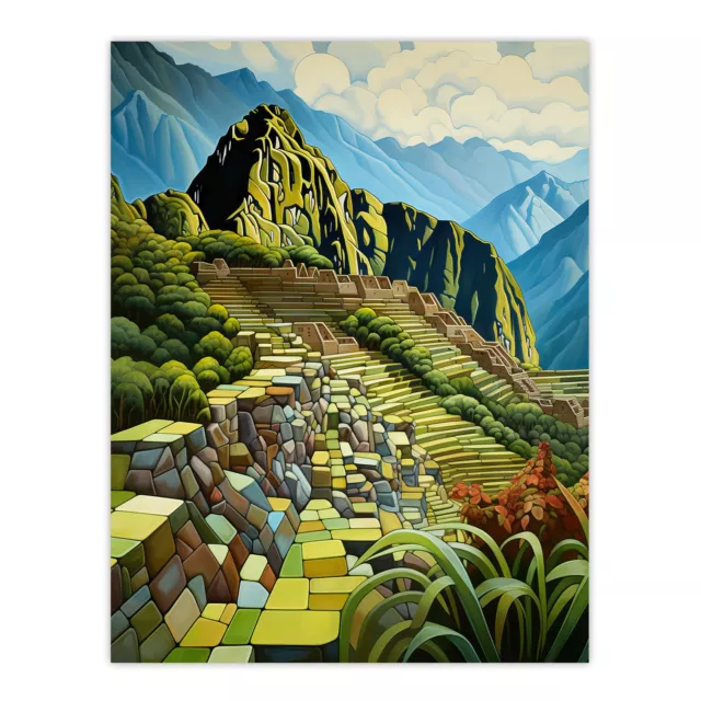 Machu Picchu Peru Inca Empire Citadel Andes Mountains Wall Art Poster Print