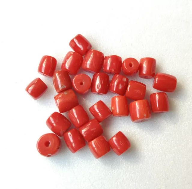 Natural Coral Gemstone Spacer Loose Red Coral Gemstone Roundel Beads For Jewelry