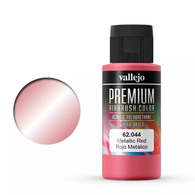 Vallejo 62044 Premium Colour Metallic Red 60 Ml Acrylic Airbrush Paint