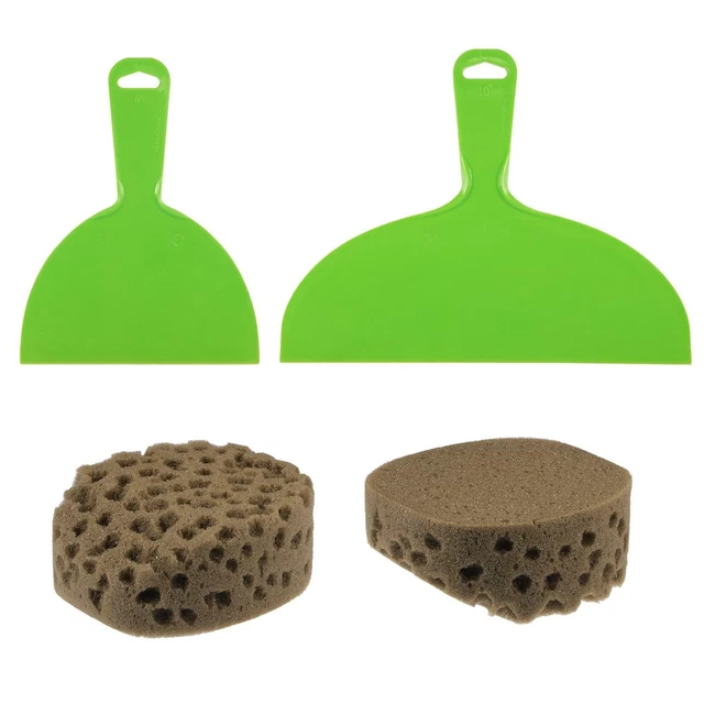 Texture Éponge 4.7"x4.1" 2Pcs Faux Éponges 2Pcs Grattoirs Mur Fournitures Marron