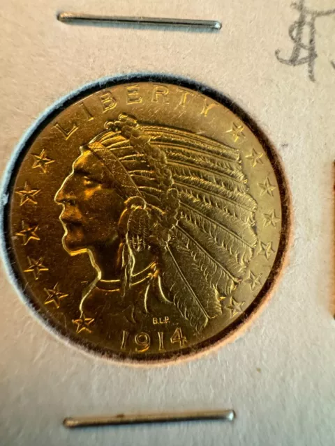 1914 Indian Head Gold $5 Half Eagle