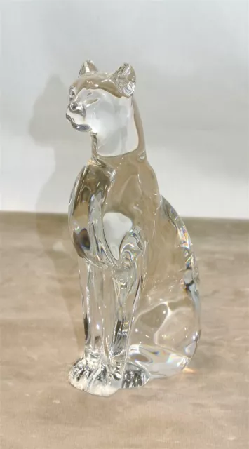 BACCARAT French Crystal Egyptian CAT Figurine 6 inches Sitting