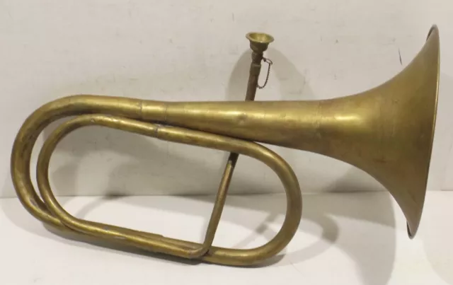 Altes bespieltes  großes Horn Trompete ohne Tasten/Ventile mit Mundstück