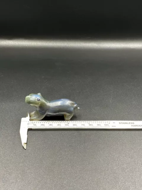 Antique Ancient PYU dynasty Tiger Figure carved Bead In Agate stone 6