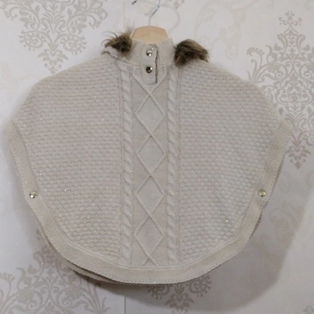 Little lass Baby Knit Hoodie Sweater Poncho Cape Size  24 Month