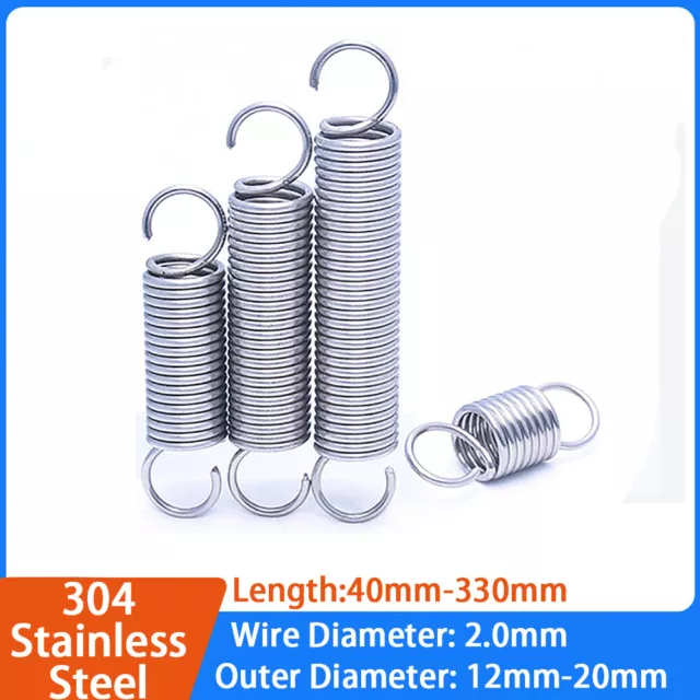 Stainless Steel Expansion Extension Tension Spring Hook spring Wire Dia 2.0mm