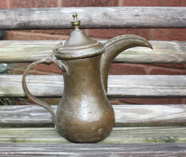 19th Century Omani Islamic Middle Eastern Bedouin Nizwa Brass Dallah Coffee Pot