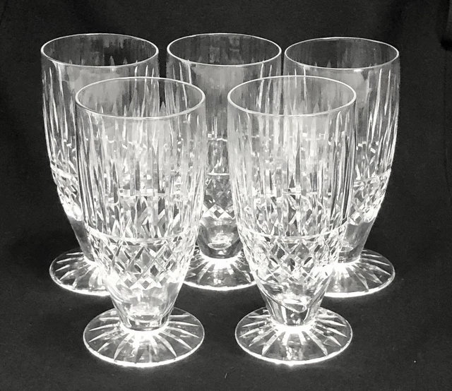 5 Waterford Maeve Iced Tea Glasses Ireland Cut Vertical Old Mark Tramore 5 Waterford Maeve Iced Tea Glasses Ireland Cut Vertical Old Mark Tramore