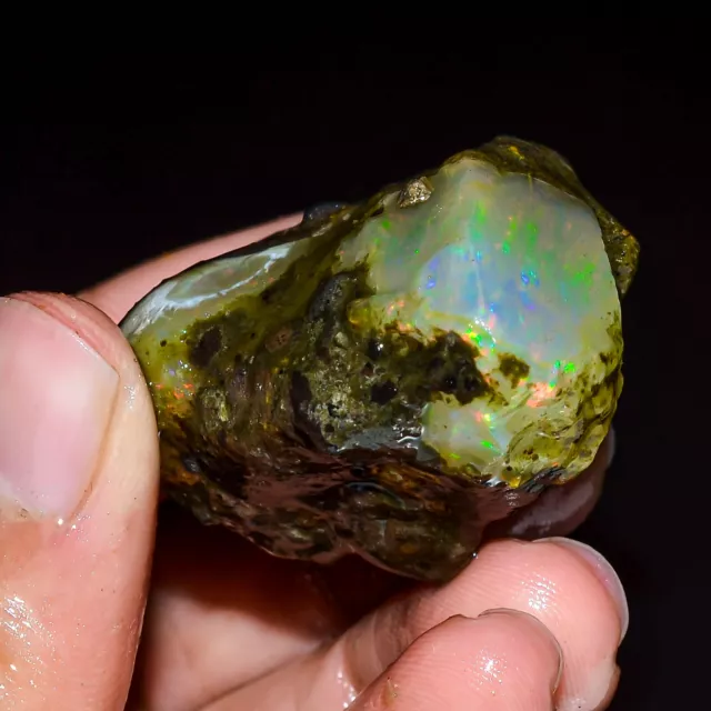 Opal rough Welo Feu Noir Brut ethiopian Cristal Pierre Précieuse 139 CT 3