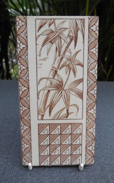 Antique Aesthetic Japanesque E Smith Coalville Transfer Printed Tile c1885-1900