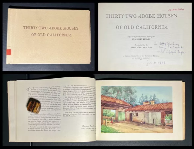 Vintage Art Book Spanish Colonial Architecture in California SIGNED inscribed +