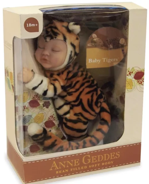 Anne Geddes - Baby Tiger- Bean Filled Soft Body Doll Toy - New In Box