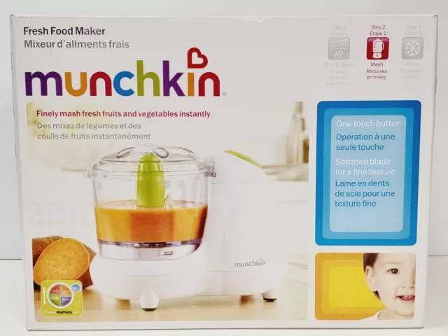 NEW Munchkin Fresh Food Maker for Babies Finely Mashes Fresh Fruits & Vegetables