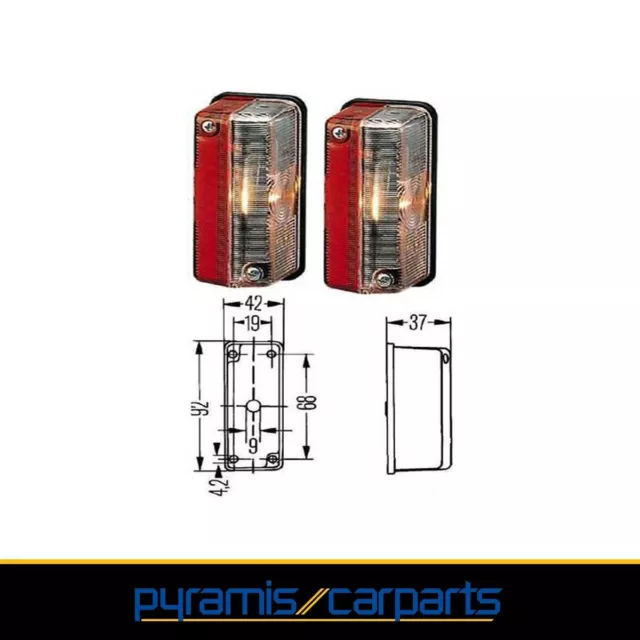 NEU 1x SET (2 Stck.) Hella Umrissleuchte Anhänger LKW 2XS005020-001 (€18,95/SET)