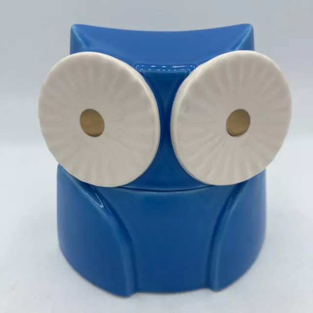 Kate Spade Lenox Blue Owl Trinket Box Jar Container Mod Abstract Modernist
