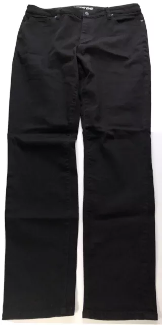 Womens Lands End 5-Pocket Jeans Mid-Rise Curvy Black sz16 35-36"W 32"L Fit2 NWT