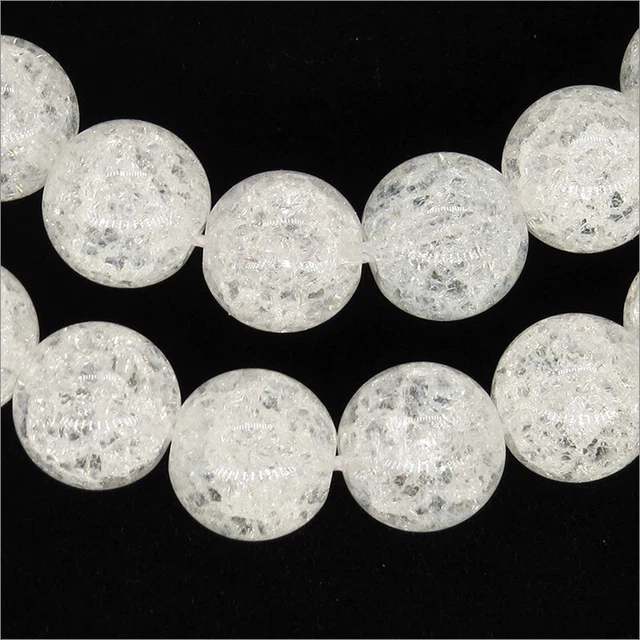 Lot de 20 Perles Pierres Naturelles Quartz Cristal de Roche 10mm