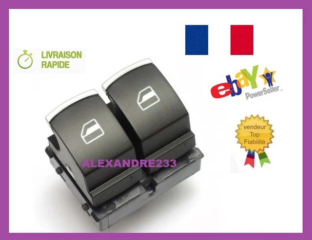 Bouton Lève-Vitre Chrome Pour VW Tiguan - Référence 5K4959857 / 5ND959857, Conducteur Avant Gauche, Neuf