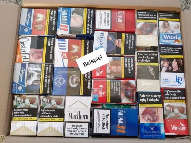 100 leere Zigarettenschachteln - für Schachtelkranz / 25. Geburtstag od. Basteln