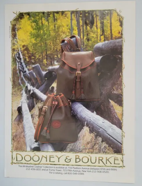 Dooney & Bourke Leather Accessories Bags Original 1993 New Yorker Ad ~8x10.5"